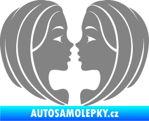 Samolepka Blíženci 002  šedá