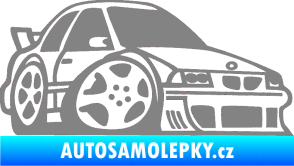 Samolepka BMW e30 karikatura pravá šedá