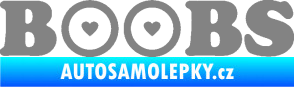 Samolepka Boobs nápis se srdíčky šedá