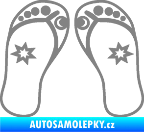 Samolepka Botičky 001 plážové žabky šedá