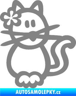 Samolepka Cartoon family kočička Hawaii šedá