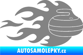 Samolepka Curling 005 pravá kámen šedá