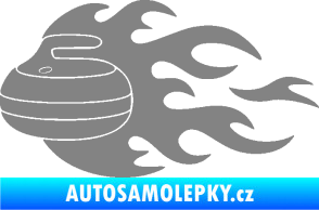 Samolepka Curling 005 levá kámen šedá