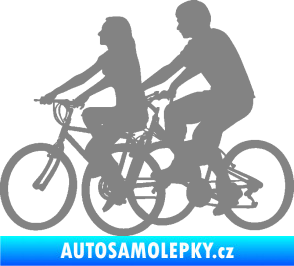 Samolepka Cyklisté 001 levá pár šedá