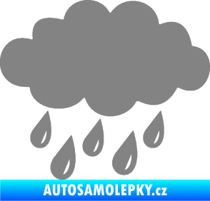 Samolepka Déšť 001 levá mrak a kapky šedá
