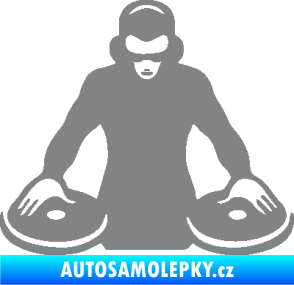 Samolepka Diskžokej 001  šedá
