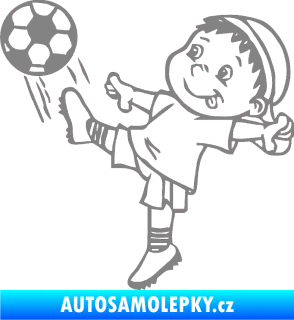 Samolepka Dítě v autě 022 levá fotbalista šedá