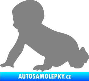 Samolepka Dítě v autě 025 levá miminko silueta šedá