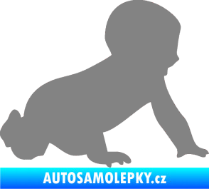 Samolepka Dítě v autě 025 pravá miminko silueta šedá
