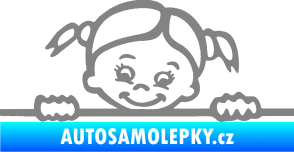 Samolepka Dítě v autě 030 levá malá slečna hlavička šedá