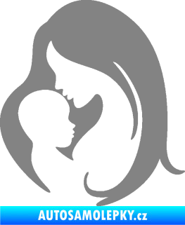 Samolepka Dítě v autě 058 levá mimi s maminkou šedá