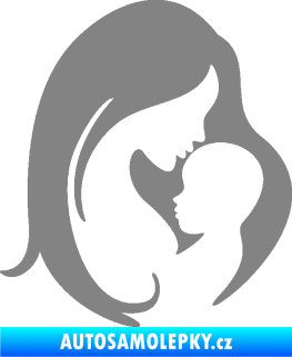Samolepka Dítě v autě 058 pravá mimi s maminkou šedá