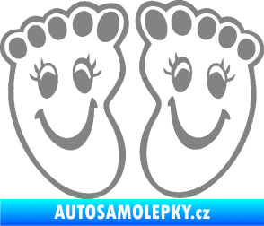 Samolepka Dítě v autě 060 veselé nožičky šedá