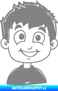 Samolepka Dítě v autě 065 pravá kluk šedá