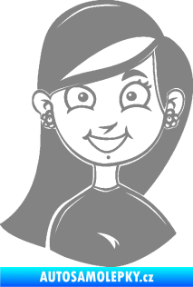 Samolepka Dítě v autě 066 levá holka šedá