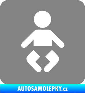 Samolepka Dítě v autě 093 symbol miminka šedá