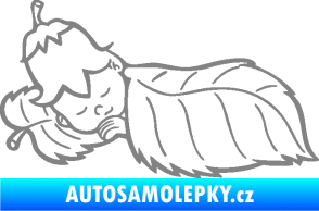 Samolepka Dítě v autě 107 levá spinká na lístečku šedá
