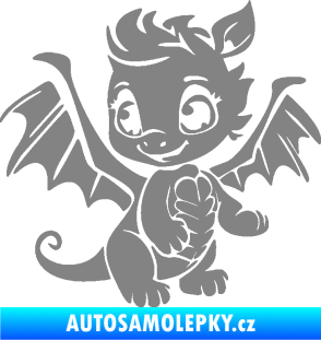 Samolepka Dragon 054 levá roztomilý dráček šedá