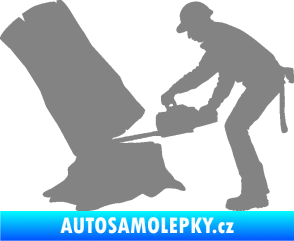 Samolepka Dřevorubec 003 levá šedá