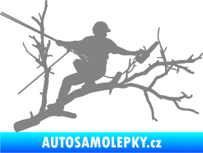 Samolepka Dřevorubec 006 pravá prořezání ve výškách šedá