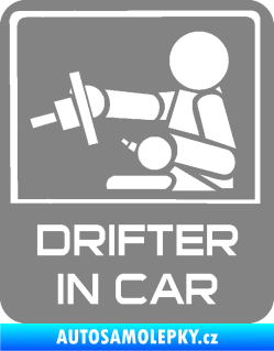 Samolepka Drifter in car 003 šedá