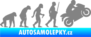 Samolepka Evoluce 004 pravá motorkář šedá