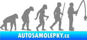 Samolepka Evoluce 005 rybář pravá šedá