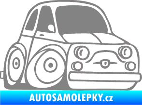 Samolepka Fiat 500 karikatura pravá šedá