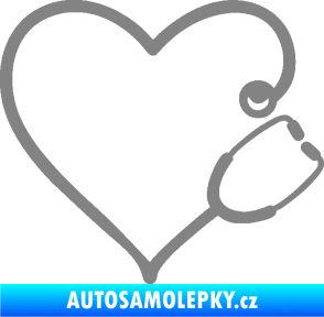 Samolepka Fonendoskop 002 pravá  zdravotní sestřička šedá