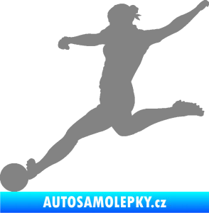 Samolepka Fotbalistka 002 levá šedá