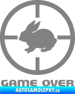 Samolepka Game over lov zajíce šedá