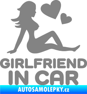 Samolepka Girlfriend in car šedá