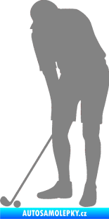 Samolepka Golfista 007 levá šedá