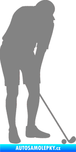 Samolepka Golfista 007 pravá šedá