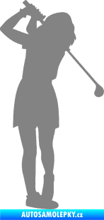 Samolepka Golfistka 014 pravá šedá