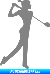 Samolepka Golfistka 016 pravá šedá