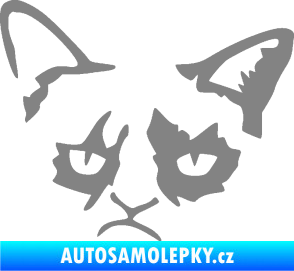 Samolepka Grumpy cat 001 levá šedá