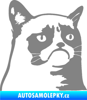 Samolepka Grumpy cat 002 pravá šedá