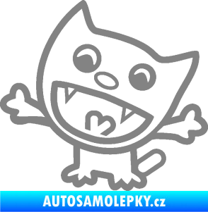Samolepka Happy cat 001 levá šedá