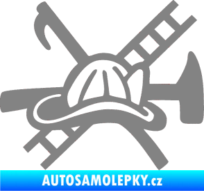 Samolepka Hasič 005 pravá šedá