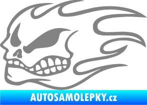 Samolepka Head - lebka - levá šedá