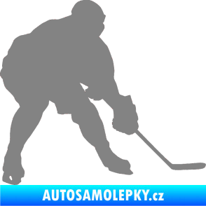 Samolepka Hokejista 016 pravá šedá