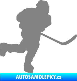 Samolepka Hokejista 017 pravá šedá