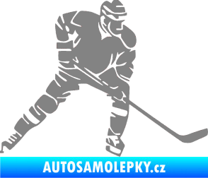 Samolepka Hokejista 026 pravá šedá
