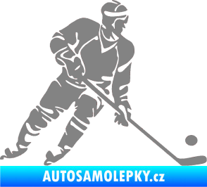 Samolepka Hokejista 027 pravá šedá
