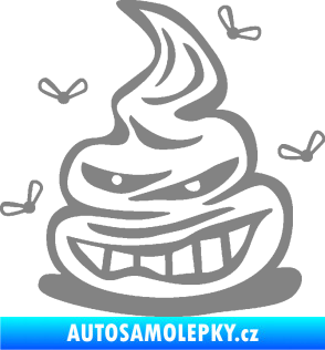 Samolepka Hovínko s mouchami levá šedá
