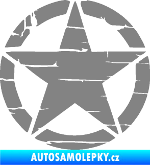 Samolepka Hvězda army 008 narušená šedá