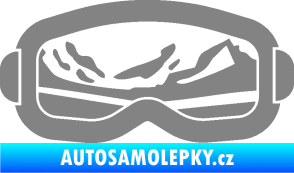 Samolepka I love snow brýle pravá šedá