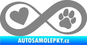Samolepka Infinity 002 srdce a tlapka levá šedá
