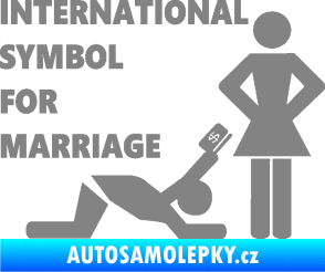 Samolepka International symbol for marriage šedá